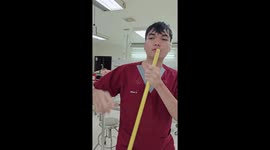 This is how vets practice their aim with tranquliser darts