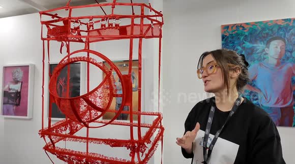 Underwear for washing machines art shown at the London Art Fair