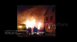 20151116 Arcing Power line at a structure fire