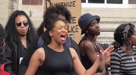 Singing 'Freedom' At The Blacklivematters Demonstration