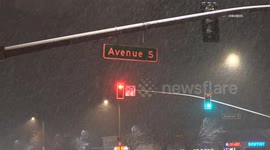 US, Los Angeles: Palmdale Heavy Overnight Snowfall