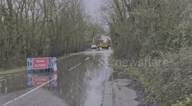 Storm Herminia flooding by Tesla Charging Station in Berkshire
