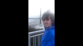 Thrill-seeker ventures out during Storm Éowyn to experience the full force of its chaotic winds