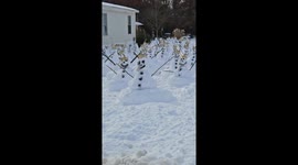 Exclusive- Snowmen army takes Ofallon, MO by storm