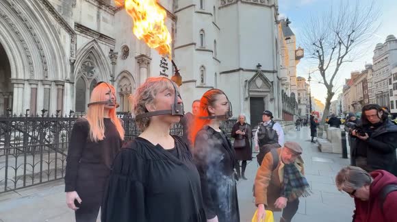 Protest Against Oil Lobby  Apocalypse Theatrics theatrical protest in London