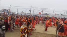 The Amrit Snan of Mauni Amavasya of Maha Kumbh is Akharas begin after the situation is normal in Praygraj ,Northern India