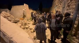 The demolished house of the Palestinian martyr Tamer Faqha by the in the Shweika neighborhood