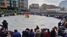 Londoners enjoy a vibrant lion dance to mark the Lunar New Year