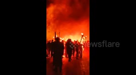 UK: Up Helly Aa Fire Festival Lights Up Lerwick, Shetland