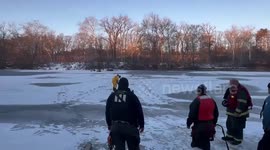 US: SUV Sinks Into Frozen White River in Indianapolis