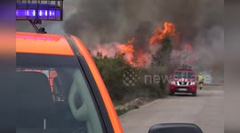 Spain: Fire Crews Battle Blaze at Industrial Facility in Sagunt