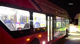 US, Bakersfield: Washington DC Buses Wait For Survivors of Airplane and Helicopter Crash