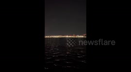 DC Plane Crash: Lights From Emergency Services At Scene Of Crash