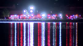 US: Emergency services presence near the Potomac River after plane and helicopter collision