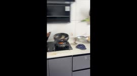 'Frankenstein' fish 'back from the dead' as it jumps out of frying pan