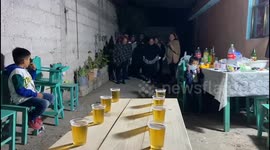 Man falls during family drinking game in San Jose Tuzuapan, Mexico