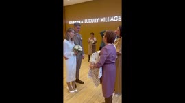 Wedding ceremony mishap as kiss turns into a funny moment in Moscow, Russia