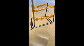 Suspected quicksand spotted at seashore in Imbituba, Brazil