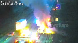 US: Car Fire Shuts Down Lanes on I-5 in Nisqually, Expect Delays