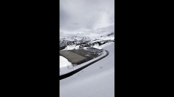 Skier captures plane's takeoff from one of world's shortest runways in French Alps
