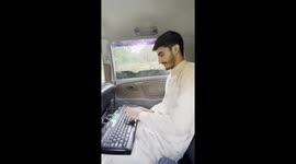 Car controlled by keyboard amazes in Abbottabad, Pakistan