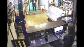 Surveillance video shows arsonist setting fire to bar in Cherkessk, Russia