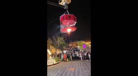 Stunning box lantern fireworks performance in Jiangsu, China