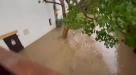 Floodwaters Swamp Adventure Park as Heavy Rain Hits Catalonia