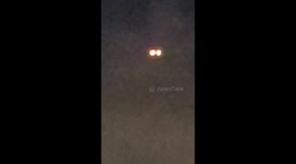 The girl noticed strange lights in the night sky. UFO?