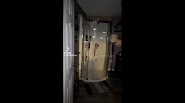 I was in the basement doing my laundry when I heard banging and captured this on Tik Tok