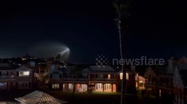 Bermuda: SpaceX Falcon 9 Streaks Across Night Sky After Launch For Maxar 3 Mission