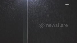 US, Los Angeles: San Fernando Valley Rain Begins To Fall