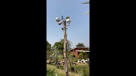 Inventive teacher makes windmill from old woks