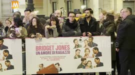 Some fans waiting the arrival of actress Renée Zellweger and the other actors from the cast of the fourth film in the ‘Bridget Jones’ series at the pink carpet organized at The Space Cinema - Moderno Roma for the presentation in Rome.