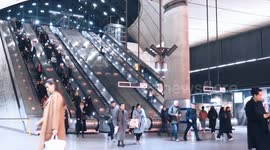 Canary Wharf Jubilee Line Station Thousand Workers Leave Peak Hour