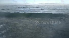 Limpid water always is coming to you. when a wave comnig close we can see the bottom through it