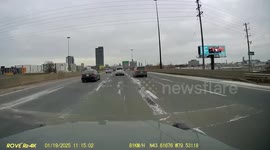 Plasterboard flies from car roof rack and hits vehicles behind