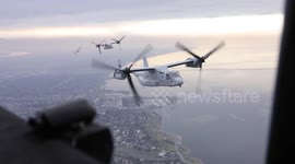 US: MV-22B Ospreys Take to the Skies Over New Orleans in Super Bowl LIX Flyover Rehearsal