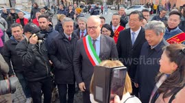 The arrival of the mayor of Rome Roberto Gualtieri in Piazza Vittorio to pay homage to the Chinese community on the occasion of the Chinese New Year celebrations in Rome.