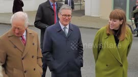 Triple VIP visit, The King, Starmer, and Rayner all turn up at Nansledan new town Cornwall UK