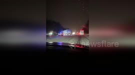 US: Jackknifed Truck Blocks I-78 in Bethlehem Township Amid Snowy Conditions