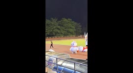 Ice Cream Mascot Does Headstand