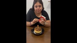 Candle Explodes During Birthday Song