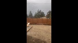 High Winds in San Bernardino mountains with Heavy rain due to winter storm