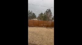 High Winds in San Bernardino mountains with Heavy rain due to winter storm