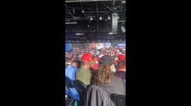 Audience at Trump’s Greensboro Rally on October 22, 2024 doing the audience wave.