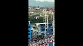 Exclusive- Terrifying moment as visitors get stuck on glass slide in Malaysia Part 2