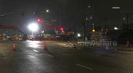 US, Los Angeles: Ontario Sinkhole in Area of Holt and Sultan