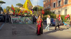 Demonstration to demand the release of Abdullah Öcalan organized by UIKI (Kurdistan Information Office in Italy) in Rome.