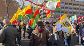 Demonstration to demand the release of Abdullah Öcalan organized by UIKI (Kurdistan Information Office in Italy) in Rome.